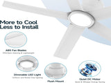 44 inch Ceiling Fans with Lights, Large Air Volume Ceiling Fans with Reversible Quiet DC Motor and 68742749