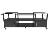 Outdoor Grill Table for Big Green Egg Style BBQ, Metal Grill Cart with Storage Box, Compatible with 42409360