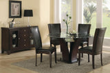 Modern Contemporary Dining Side Chairs Set of 2 Dark Brown Faux Leather Upholstered Espresso Finish B011P255724