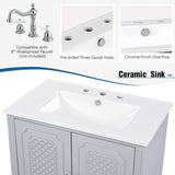30" Bathroom Vanity with Sink Vintage Style, Multi-functional Storage Space, Door Shelf, N759P218644E