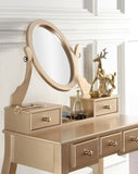 Ashley Wood Make-Up Vanity Table and Stool Set, Ashley Wood Makeup Vanity Table and Stool Set, Gold T2574P265586