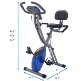 ZNTS Folding Exercise Bike, Fitness Upright Recumbent with 16-Level Adjustable Resistance, Arm Bands 82325216