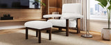 U-Can Modern Accent Chair with Ottoman, Mid Century Lounge Chair with footrest, Comfy Fabric N724P261932K