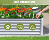 6x3x1.5ft Galvanized Raised Garden Bed, Outdoor Planter Garden Boxes Large Metal Planter Box for W1859P197905
