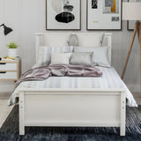 ZNTS Twin Size Wood Platform Bed with Headboard,Footboard and Wood Slat Support, White WF191769AAK