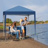 ZNTS 2 x 2m Two Doors & Two Windows Practical Waterproof Right-Angle Folding Tent Blue 50301898