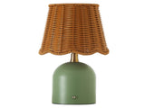 12" Green Rattan Rechargeable LED Lamp 17673309