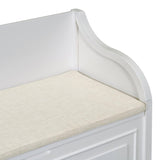 Rustic Style Solid wood Entryway Multifunctional Storage Bench with Safety Hinge 60666981