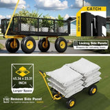 Heavy Duty Garden Cart, 1100 lbs Large Capacity Steel Garden Cart, Utility Wagon Cart with Removable 22921331