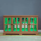 LED Curio Display Cabinet Antique Display Cabinet with Glass Doors Adjustable Shelves for W2275P231689