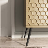 Mid-Century Modern Sideboard 63" - 5 Support Legs & 4 Adjustable Shelves - Entryway or Living Room T3833P366655