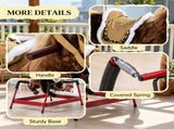 Dark Brown Interactive Kids Ride on Horse Spring Rocking Horse with Sounds, Plush Soft Feel Animal 86854924