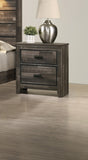 Contemporary 2-Drawer Nightstand End Table Brown Mixed Finish Two Storage Drawers Black Finished B011P155871