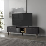 Dragon Tv Stand with 2 Doors and Open Storage, Wengue B128P263715