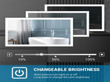 Bright LED Bathroom Mirror 40" x 32" Front Light, 5 Mins Defog, Full HD Reflected, 3 Colors 59867138