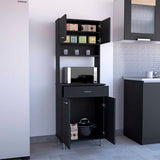 Della 60 Kitchen Pantry with Countertop, Closed & Open Storage -Black B20091840