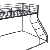 ZNTS Metal Floor Bunk Bed, Twin XL over Queen, Black MF309470AAB