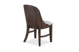 2pc Mid-Century Modern Upholstered Dining Chair Barrel Back Brown Walnut Finish Wooden Dining Room B011P263741