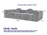 84.6-inch Modern Boneless Couch with Two Circular throw pillows,Skin-friendly lychee-textured W834P366230