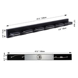Modern Black LED Vanity Light, 6-Lights Wall Sconce for Bathroom and Mirror, Sleek Minimalist W1340P248798