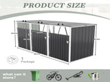 Garbage Bin Shed Stores 3 Trash Cans with Pneumatic Support Rod, with Lockable Doors & Waterproof W1598P357716
