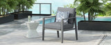 Gray Aluminum Lounge Chair with Sleek Rope Accents and Comfortable Cushions, Perfect for Modern N767P237034G
