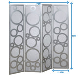Arvada 4-Panel Wood Room Divider with Circle Pattern, Gold T2574P165156