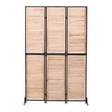 3 Panel Dividers and Folding Privacy Screen Natural Wooden Partitions 6ft Wall Divider for W1757122147