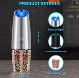 Electric Salt and Pepper Grinder Set, Saicefe USB Rechargeable Salt and Pepper Mill & Adjustable 13307612