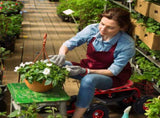 Rolling Garden Work Seat with Wheels, Garden Scooter with 360 Degree Swivel Seat Extendable Handle 72863144