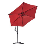 ZNTS 10ft Cantilever Patio Umbrella, Offset Hanging Outdoor Table Umbrella with Tilt Crank, 6 Sturdy 76910800