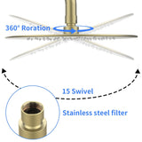 Shower System Shower Faucet Combo Set Wall Mounted with 10" Rainfall Shower Head and handheld shower T3177P363596