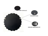 Textured Geometric Square Block Frame Round Mirror, Decorative Hanging Wall Mirror for Entry Living W3836P552374