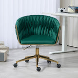 ZNTS Modern design the backrest is hand-woven Office chair,Vanity chairs with wheels,Height 89931105