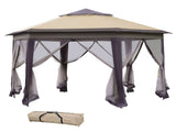 13' x 13' Pop Up Gazebo, Hexagonal Canopy Shelter with 6 Zippered Mesh Netting, Event Tent with W2225141508