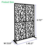 Metal Privacys W3.8Ft X H6Ft Outdoor and Indoor Divider with Free Standing Decorative Privacy W1586P282265