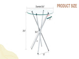 Round clear glass dining table with a unique shape for 4-6 people, with ring-shaped gathered silver W1151P411357