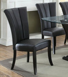 ZNTS Black Faux Leather Upholstered Lines back Set of 2pc Chairs Dining Room Wide Flair back Chair HSESF00F1591