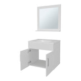White 2-Door Floating Bathroom Vanity Set with Sink and Mirror B062P355539