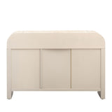 ZNTS TREXM Retro Minimalist Curved Sideboard with Gold Handles and Adjustable Dividers for Living Room or WF317093AAD