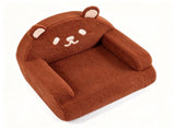 Kids Armchair Toddler Reading Sofa, Full Compression, Teddy Velvet Cute Brown Bear Shape Kids Sofa 13991023