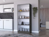 Zachary Matt Gray and White Tier Storage Shelves Bookcase B062P175159