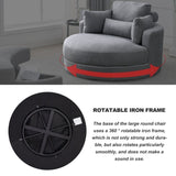 Welike Swivel Accent Barrel Modern Dark Grey Sofa Lounge Club Big Round Chair with Storage W83469809
