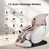 ZNTS BOSSCARE 3D Zero Gravity Massage Chair,Full Body Shiatsu Recliner with APP Beige W730P162476