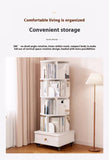 Rotating Bookshelf with Drawer, 360 Display 5 Tier Corner Bookshelf for Small Space, Floor Standing W2641P329210
