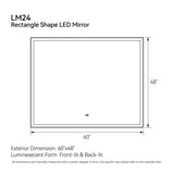 60"x48" Modern LED Smart Mirror with Hiden Light Bathroom Mirror, Front Lit & Back Lit With 3 Color T3177P284028