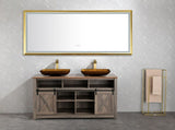 84 x 48 Inch LED Bathroom Mirror with Aluminum Frame, Wall Mounted Vanity Mirror, Anti-Fog, Memory, W2287P279338