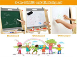 Kids Art Easel - Whiteboard/BlackboardPaper Roll, 5-Gear Height , NatureGrey 60264452