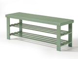 35.43"*11.02"*17.72" 3-Tier Bamboo Shoe Rack Forest Green 67755219