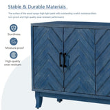 Stronger Vintage Style Buffet Cabinet, Lacquered Accent Storage 4 Door Wooden W1445121942